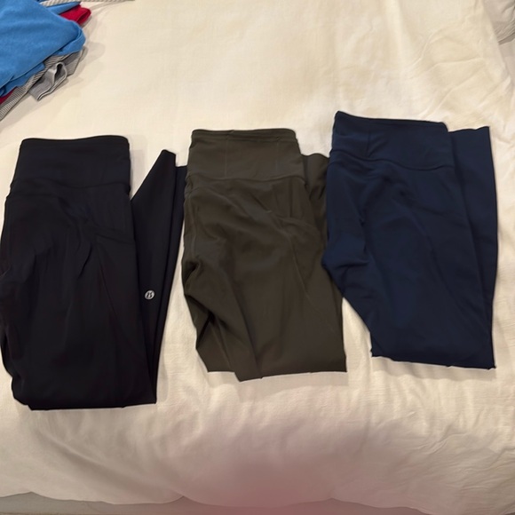 Lululemon Leggings Trio - Black, Olive, Navy - Picture 2 of 2